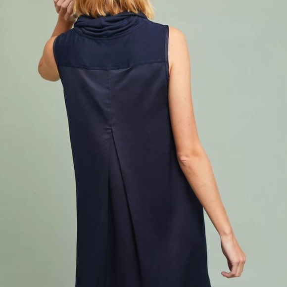 NWT Navy Anthropologie Cowl Neck Dress - Picture 3 of 7